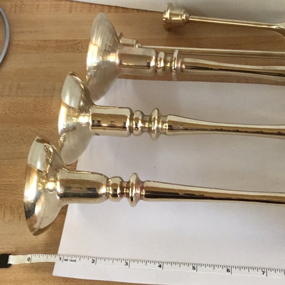 5 Brass candleholders - Picture 12 of 13